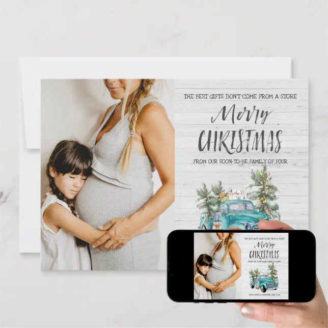 Rustic Farmhouse Christmas Pregnancy Announcement | Zazzle