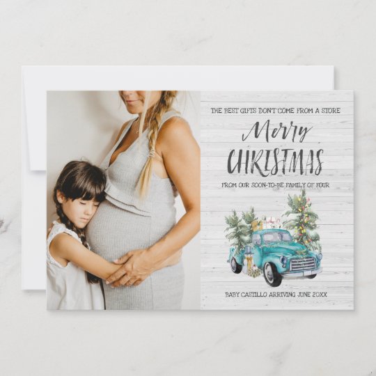 Rustic Farmhouse Christmas Pregnancy Announcement | Zazzle.com