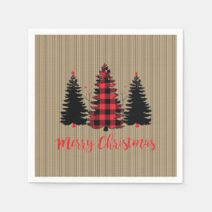 Rustic Farmhouse Christmas Tree Trio Napkins