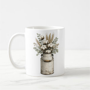 Rustic Farmhouse Cotton & Eucalyptus Mug Vintage