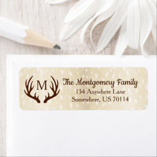 Rustic Farmhouse Country Deer Antlers Fawn Fur Label