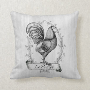Rustic Farmhouse Country French Hand Drawn Throw Pillow