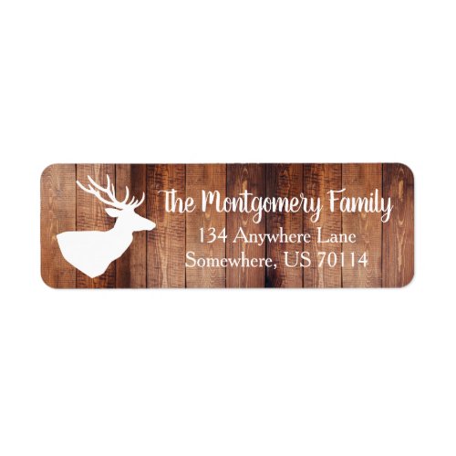 Rustic Farmhouse Country White Deer  Barn Wood Label