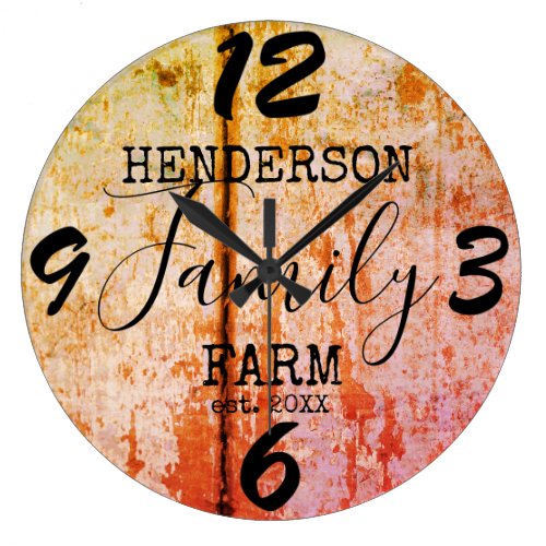 Rustic Farmhouse Country Wooden Distressed Family Large Clock