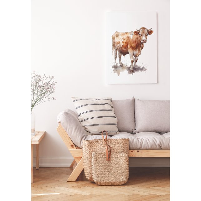 Rustic Farmhouse Cow Portrait Metal Print (Creator Uploaded)