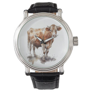 Rustic Farmhouse Cow Portrait Watch