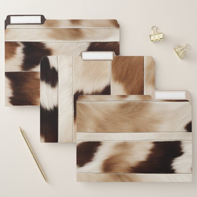 Rustic Farmhouse Cowboy Western Country Cow Print  File Folder (Set)