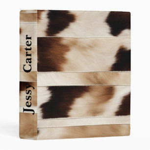 Rustic Farmhouse Cowboy Western Country Cow Print Mini Binder