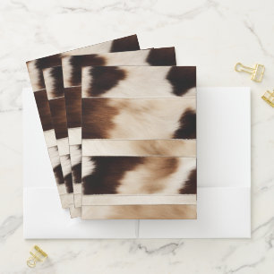 Rustic Farmhouse Cowboy Western Country Cow Print  Pocket Folder
