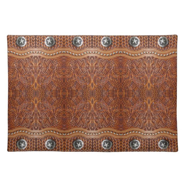 Rustic Farmhouse Cowboy Western Country Pattern  Cloth Placemat (Front)