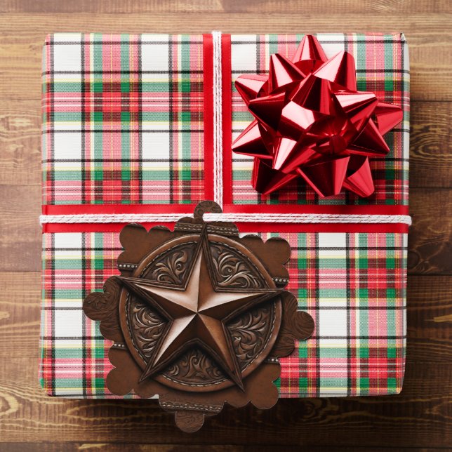 Rustic Farmhouse Cowboy Western Country Star  Ornament Card (Insitu (Gift))