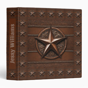 Rustic Farmhouse Cowboy Western Country Texas Star 3 Ring Binder