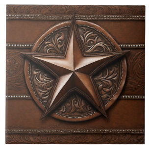 Rustic Farmhouse Cowboy Western Country Texas Star Ceramic Tile