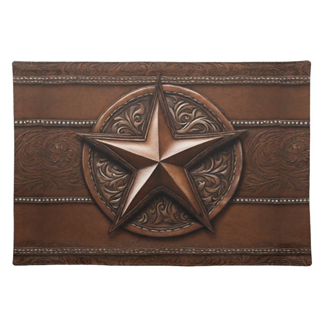 Rustic Farmhouse Cowboy Western Country Texas Star Cloth Placemat (Front)