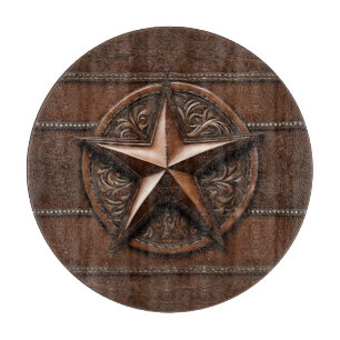 Rustic Farmhouse Cowboy Western Country Texas Star Cutting Board