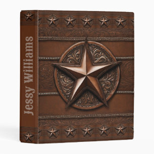 Rustic Farmhouse Cowboy Western Country Texas Star Mini Binder