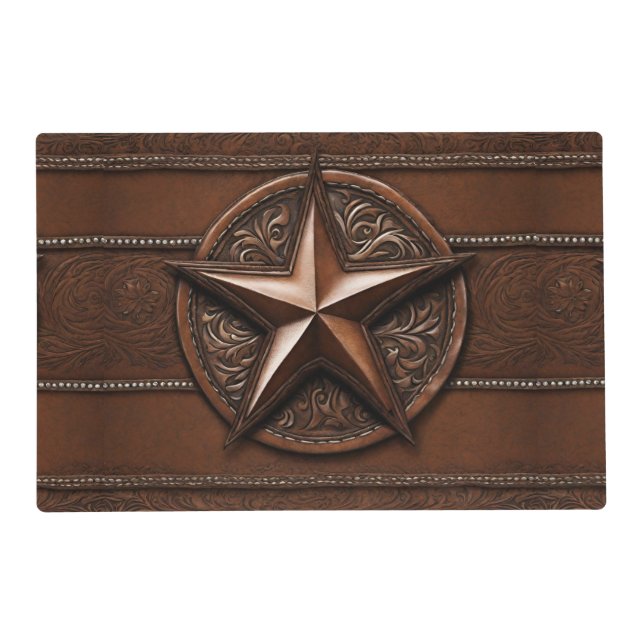 Rustic Farmhouse Cowboy Western Country Texas Star Placemat (Front)