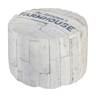 Rustic Farmhouse Custom Family Name Pouf