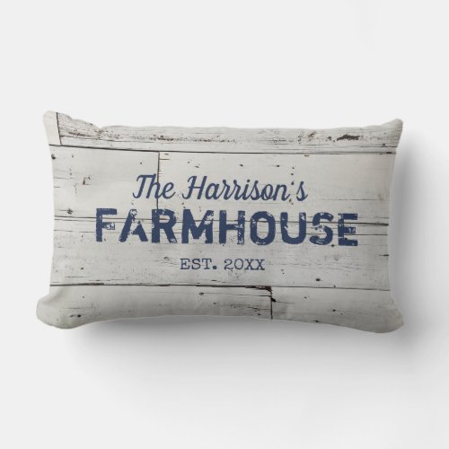 Rustic Farmhouse Custom Family Name Throw Pillow