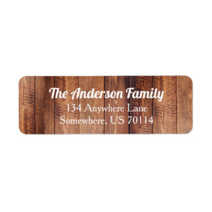 Rustic Farmhouse Dark Brown Barn Wood Label