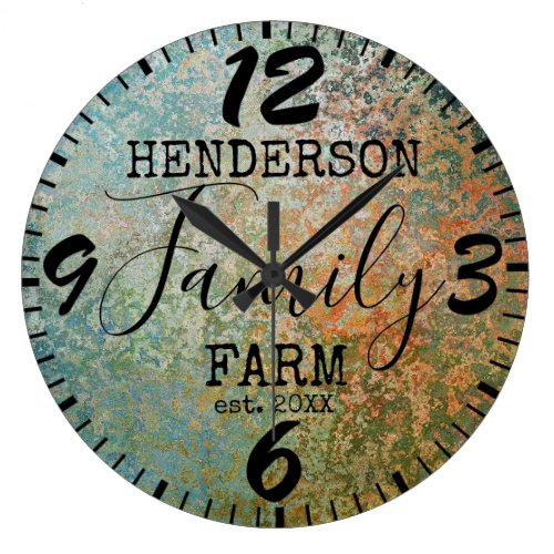 Rustic Farmhouse Distressed Antique Family Large Clock