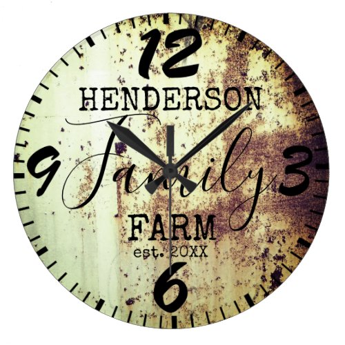 Rustic Farmhouse Distressed Vintage Antique Family Large Clock