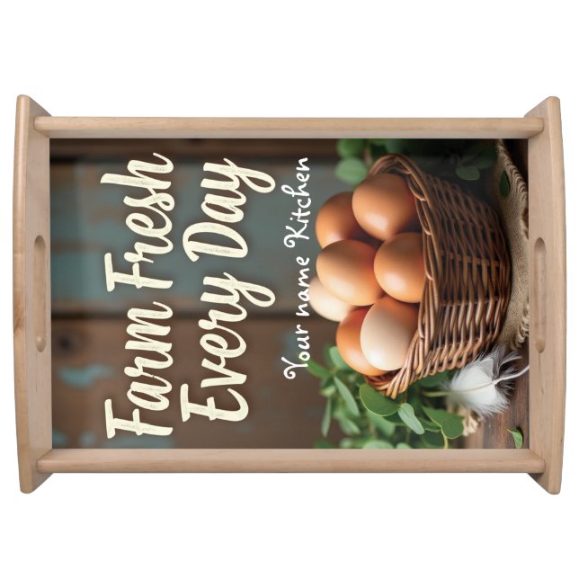 Rustic Farmhouse Eggs Serving Tray (Front)