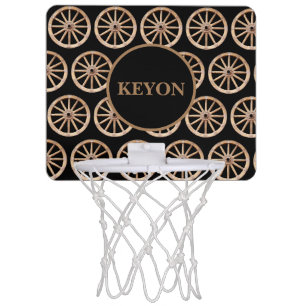 Rustic Farmhouse Elegant Old-Fashion Wooden Wheel  Mini Basketball Hoop
