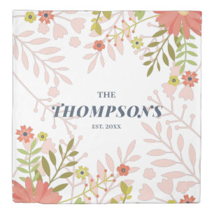 Rustic farmhouse family laurel monogram duvet cover