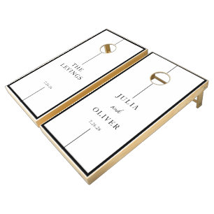 Rustic Farmhouse Family Monogram Custom Cornhole Set