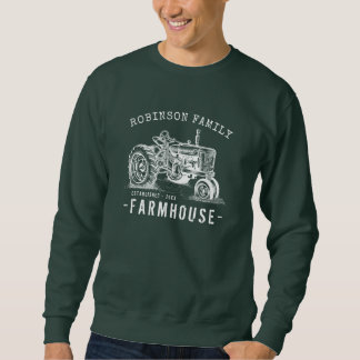 Rustic Farmhouse Family Name Vintage Tractor Sweatshirt