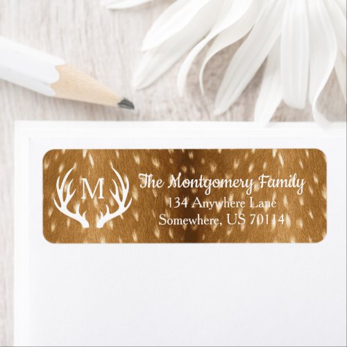 Rustic Farmhouse Fawn Deer Antlers Fawn Fur Label