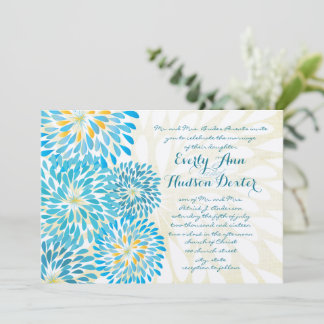 Rustic Farmhouse Floral Chrysanthemum Wedding Invitation