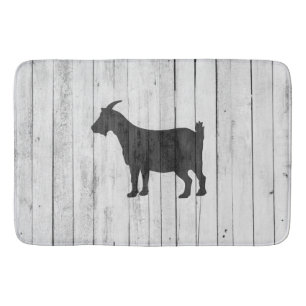 Rustic Farmhouse Goat Wood Panel Bathroom Mat