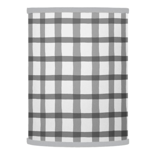 Rustic Farmhouse Gray and White Buffalo Check Lamp Shade (Left)