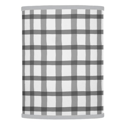Rustic Farmhouse Gray and White Buffalo Check Lamp Shade (Front)