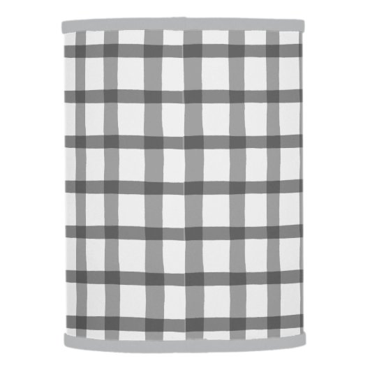 Rustic Farmhouse Gray and White Buffalo Check Lamp Shade (Back)