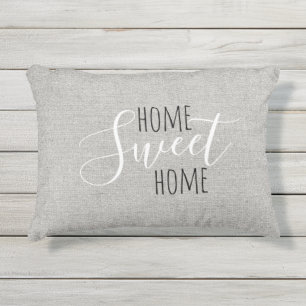 Rustic Farmhouse Gray Home Sweet Home Pillow