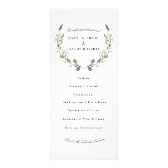Rustic Farmhouse Greenery Watercolor Wedding Rack Card Zazzle Com