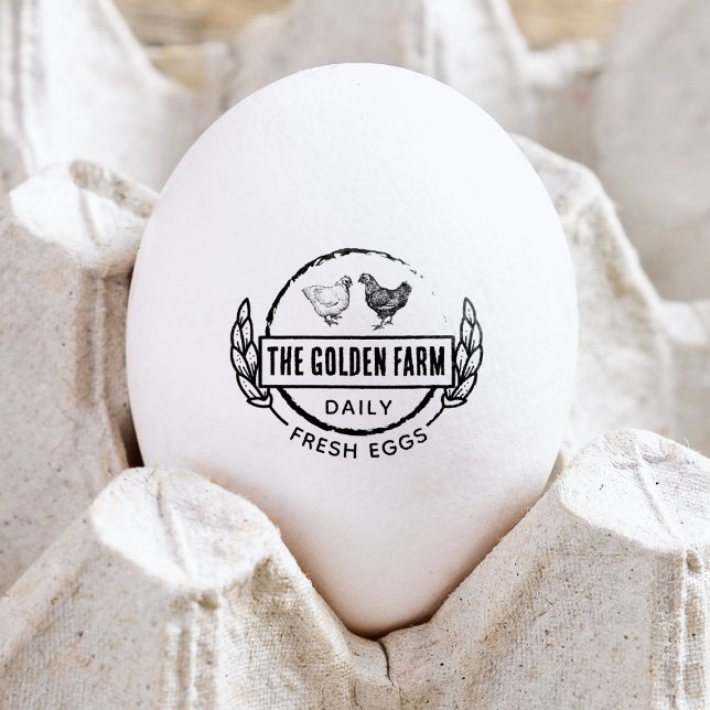 Rustic Farmhouse Hand Drawn Chicken Egg Rubber Stamp (Creator Uploaded)