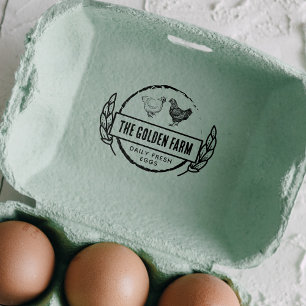 Rustic Farmhouse Hand Drawn Chicken Egg Self-inking Stamp