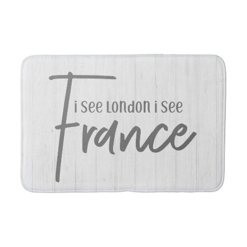 Rustic Farmhouse I See London I See France Wood Bath Mat