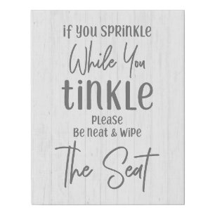 Rustic Farmhouse If You Sprinkle Funny Bathroom Faux Canvas Print