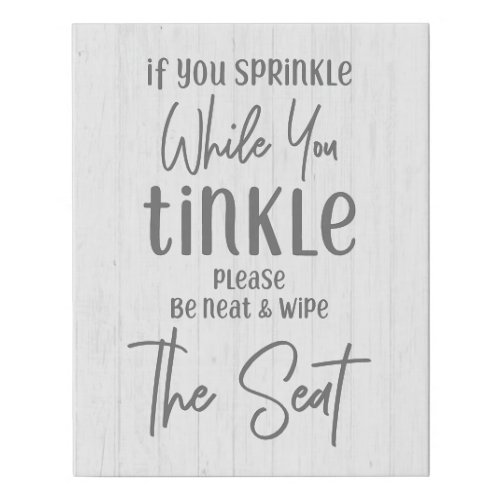 Rustic Farmhouse If You Sprinkle Funny Bathroom Faux Canvas Print