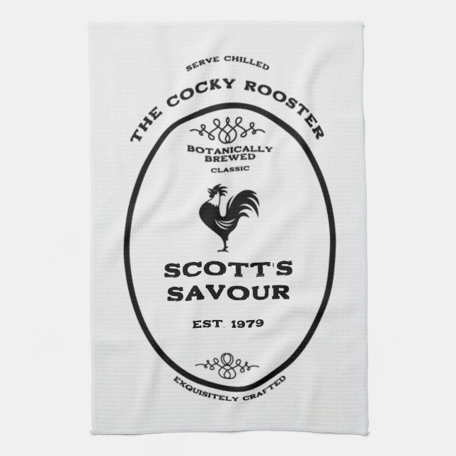 Rustic Farmhouse Kitchen | Personalized Chef Decor Towel (Vertical)