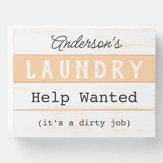 Rustic Farmhouse Laundry Room  Wooden Box Sign (Front Horizontal)