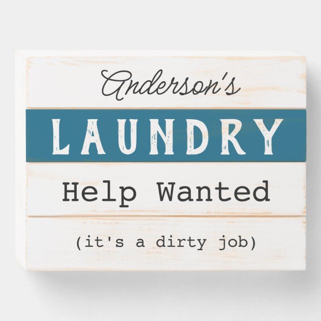 Rustic Farmhouse Laundry Room  Wooden Box Sign (Front Horizontal)