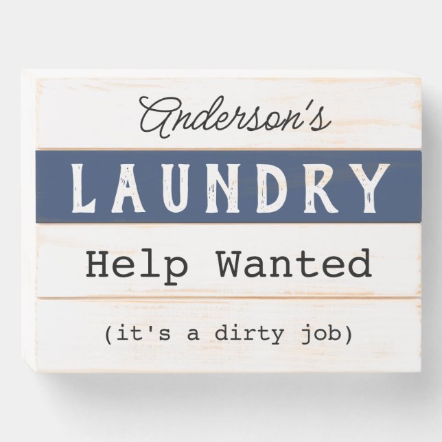 Rustic Farmhouse Laundry Room  Wooden Box Sign (Front Horizontal)