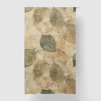 Rustic Farmhouse Leaf and Twig in Earthy Tones Blackout Curtains