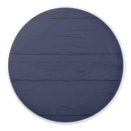 Rustic Farmhouse Modern Navy Blue Barn Wood Ceramic Knob